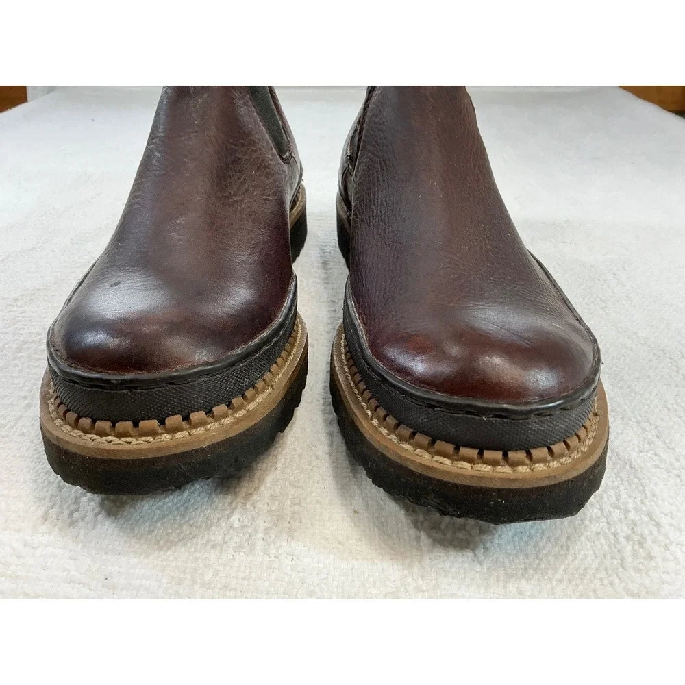 Georgia Boot Romeo Mens 12‎ Dark Brown Leather Slip On Work Shoes GR262 Lug Sole